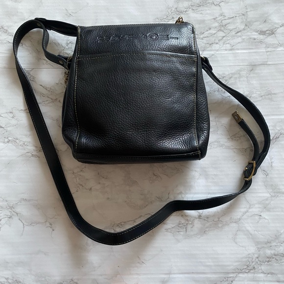 Fossil Bags Vintage Fossil Black Leather Crossbody Organizer Bag